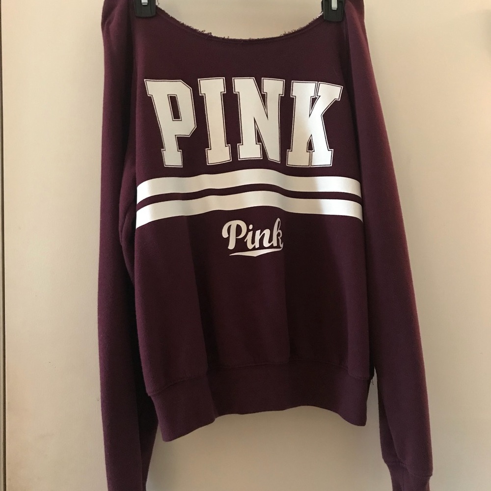 “PINK” maroon sweatshirt